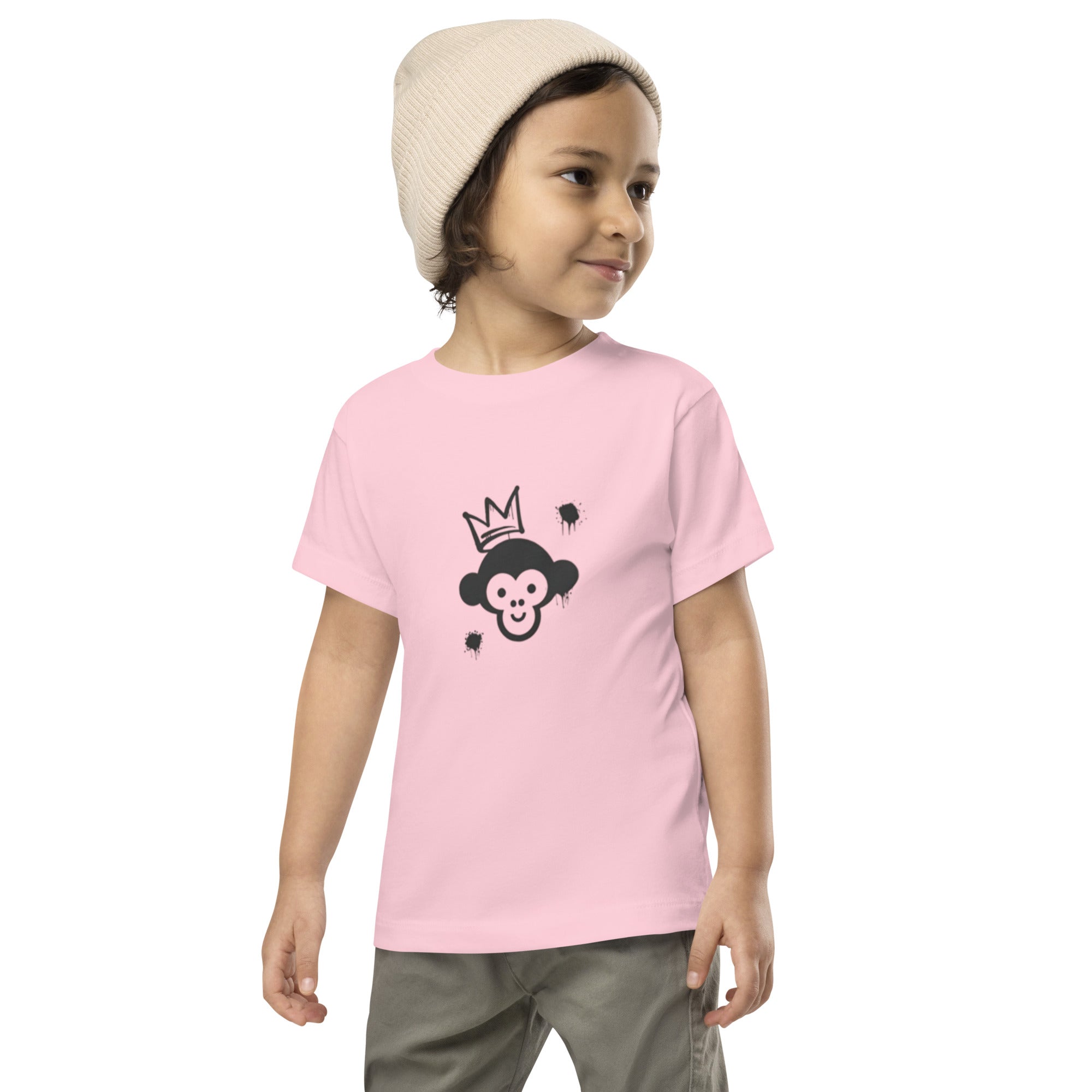Jungen T-Shirt Affenmotiv pink
