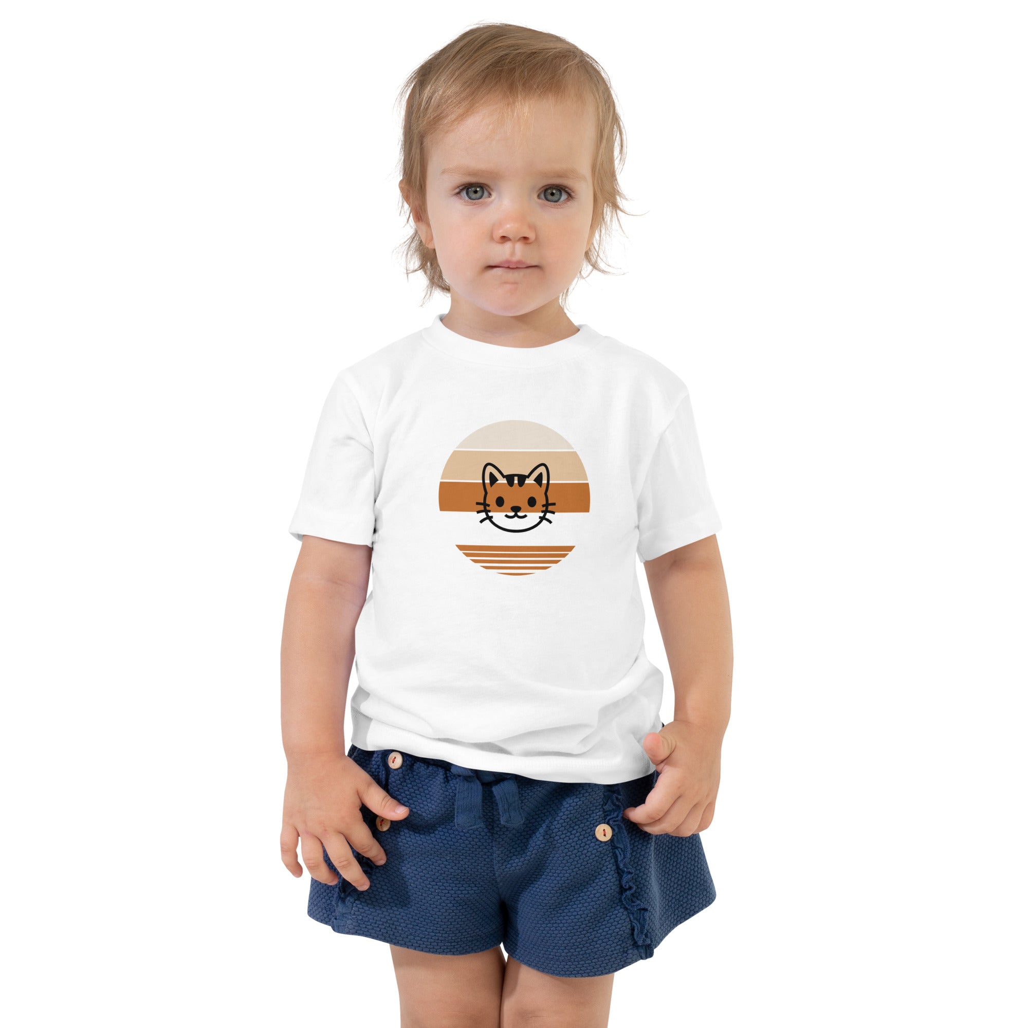 Mädchen T-Shirt Katzenmotiv weiß
