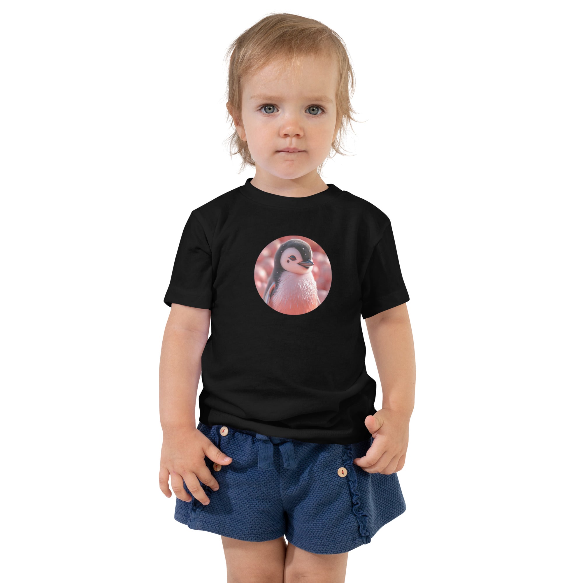 Mädchen T-Shirt Pinguinmotiv schwarz