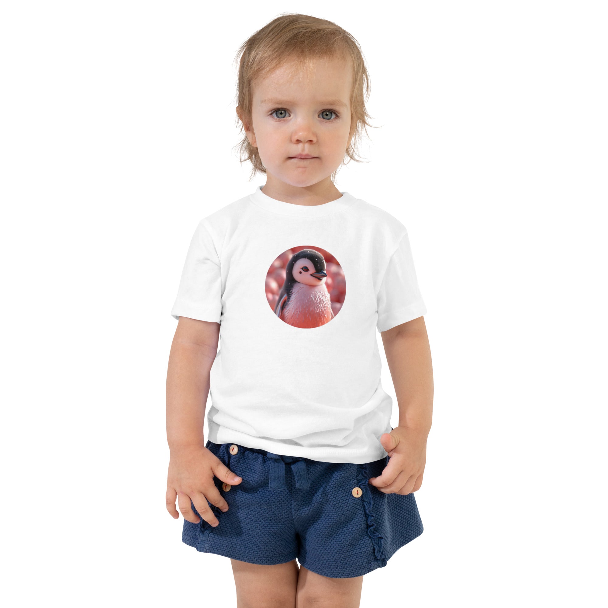 Mädchen T-Shirt Pinguinmotiv weiß