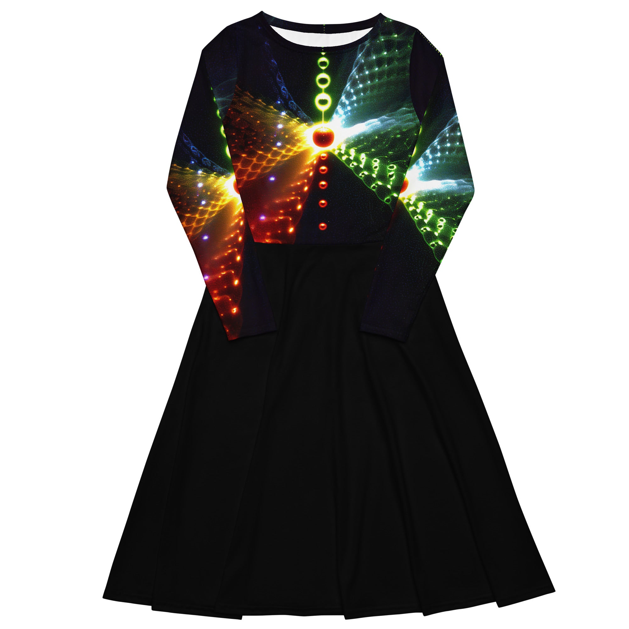 Wow Langarm-Midi-Kleid