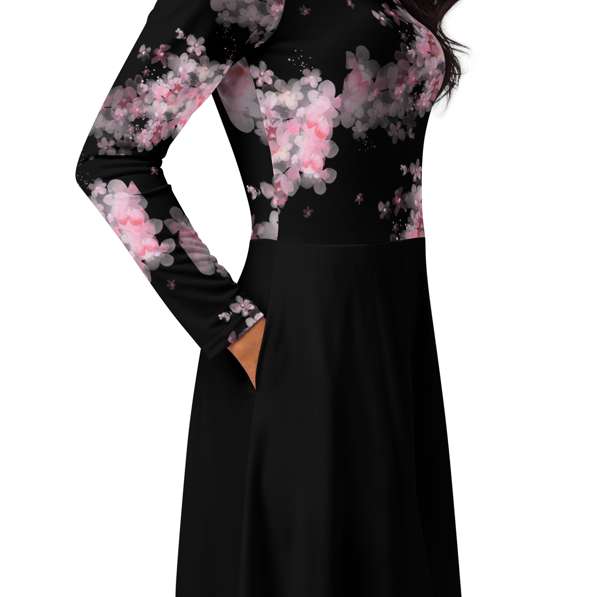 Rose Langarm - Midi - Kleid - Cooroi