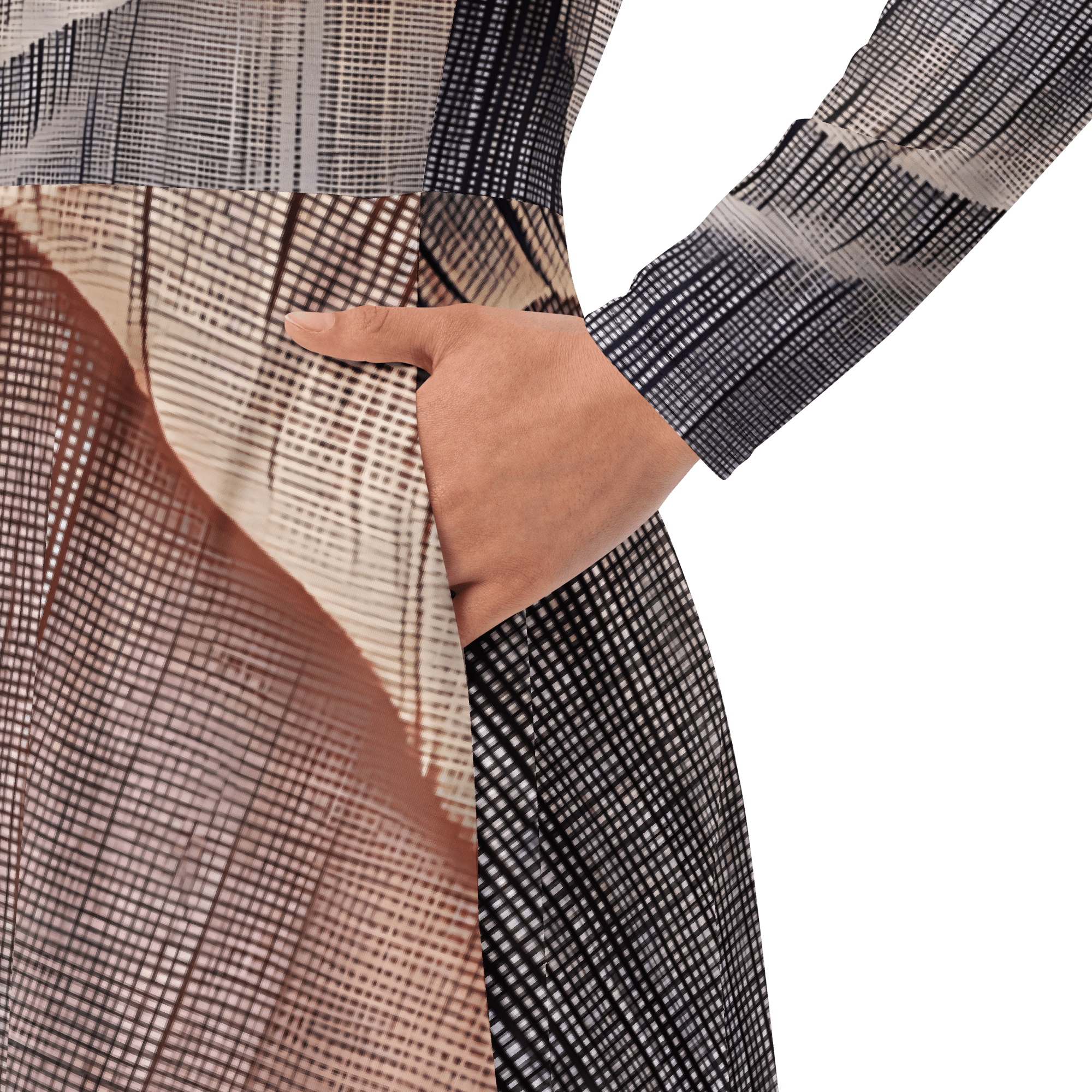 Waves Langarm - Midi - Kleid - Cooroi