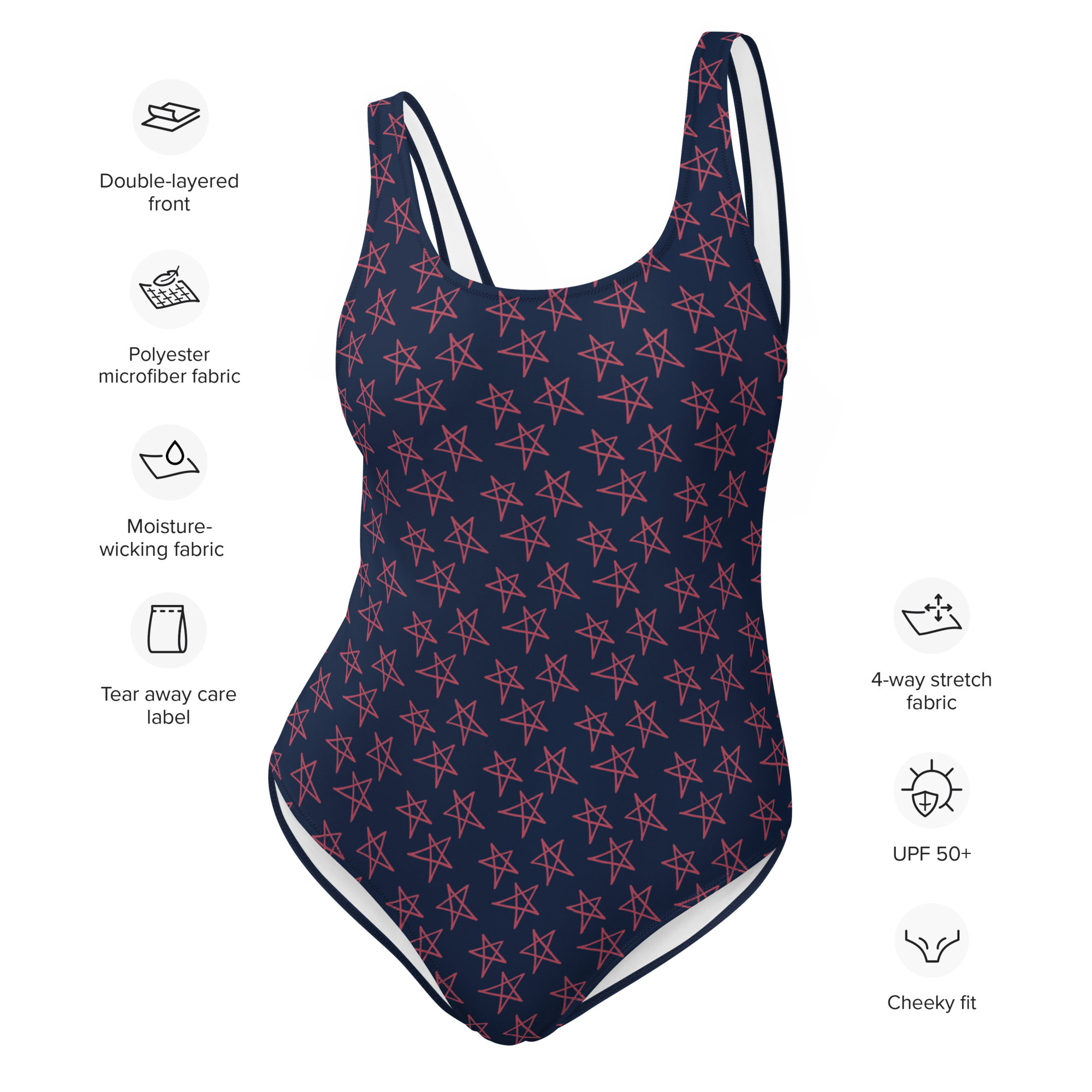 Badeanzug Sterne - Figurbetont, Bequem & Perfekt für Strand & Pool - Cooroi
