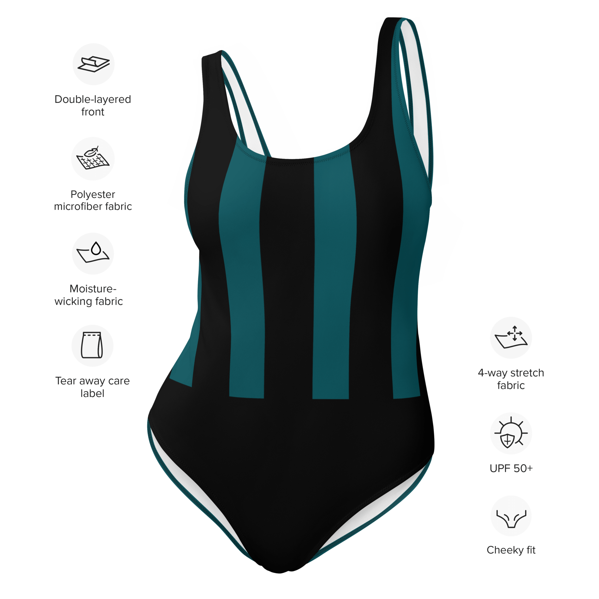 Badeanzug gestreift - Figurbetont, Bequem & Perfekt für Strand & Pool - Cooroi