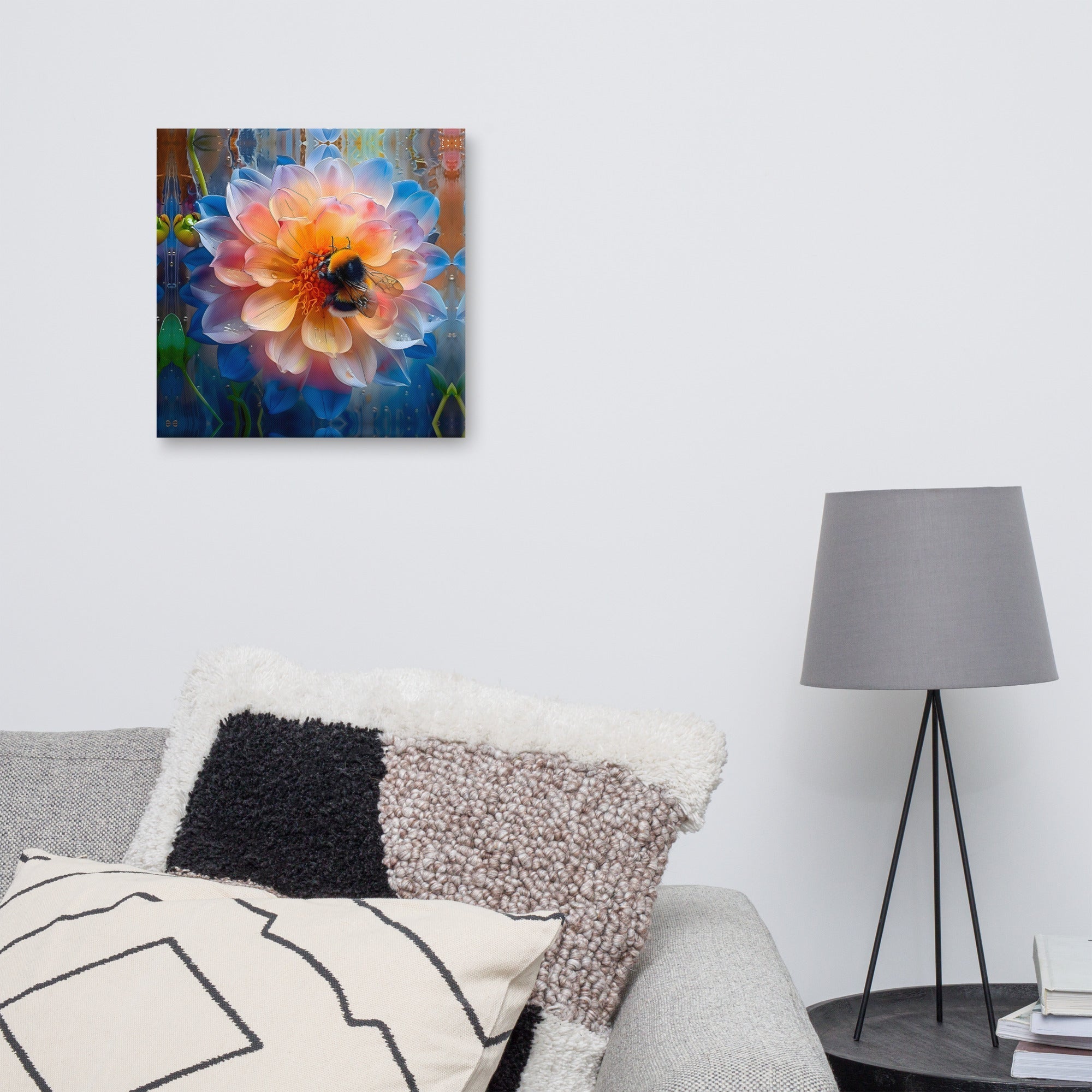 Blume mit Biene, Leinwand - Cooroi