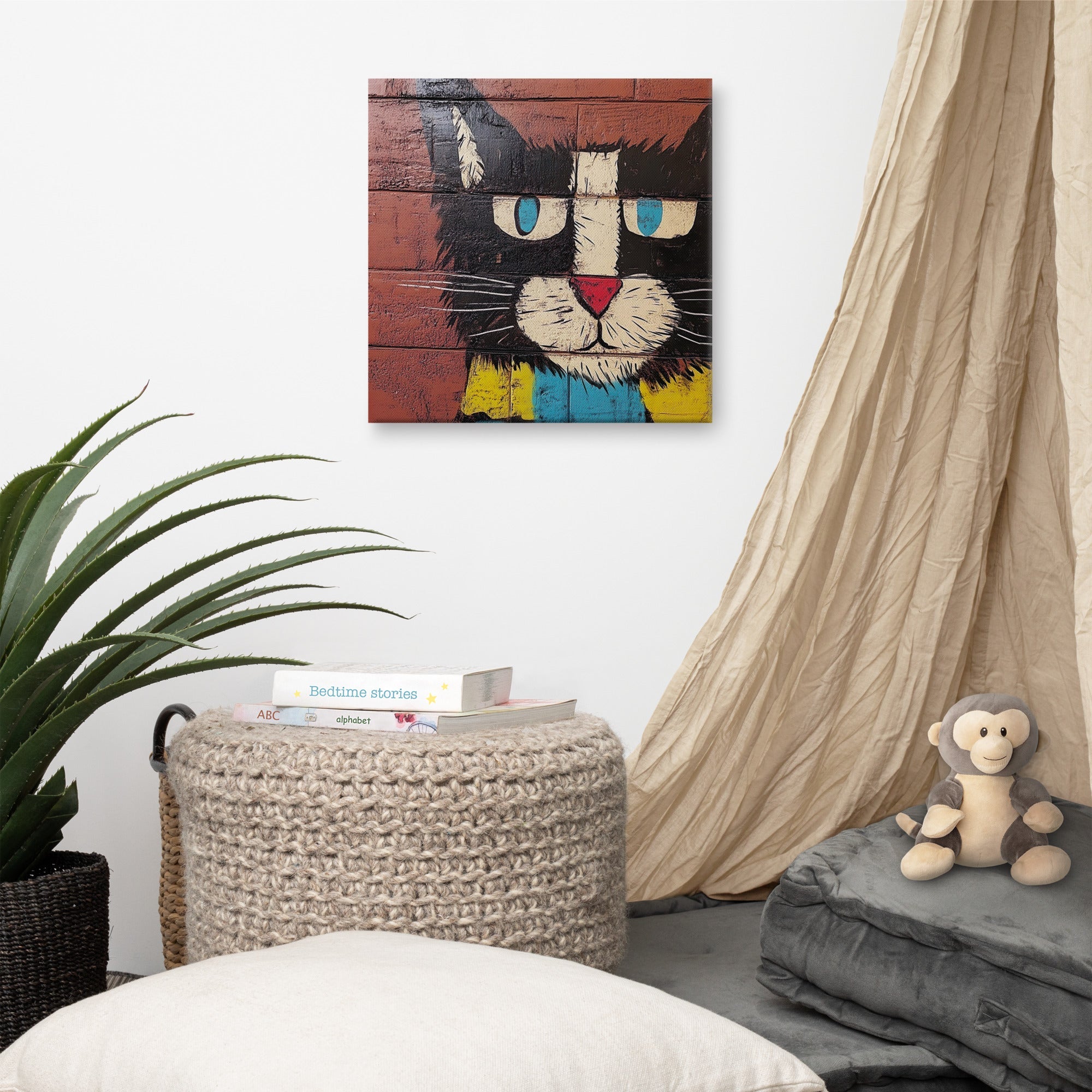 Bunte Katze, Leinwand - Cooroi