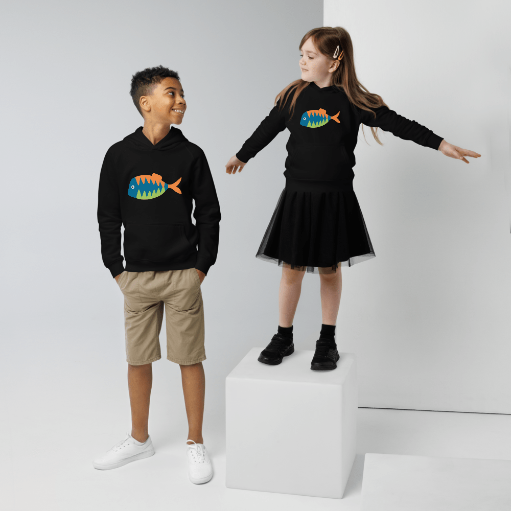 Fisch Öko-Kapuzenpullover für Kinder