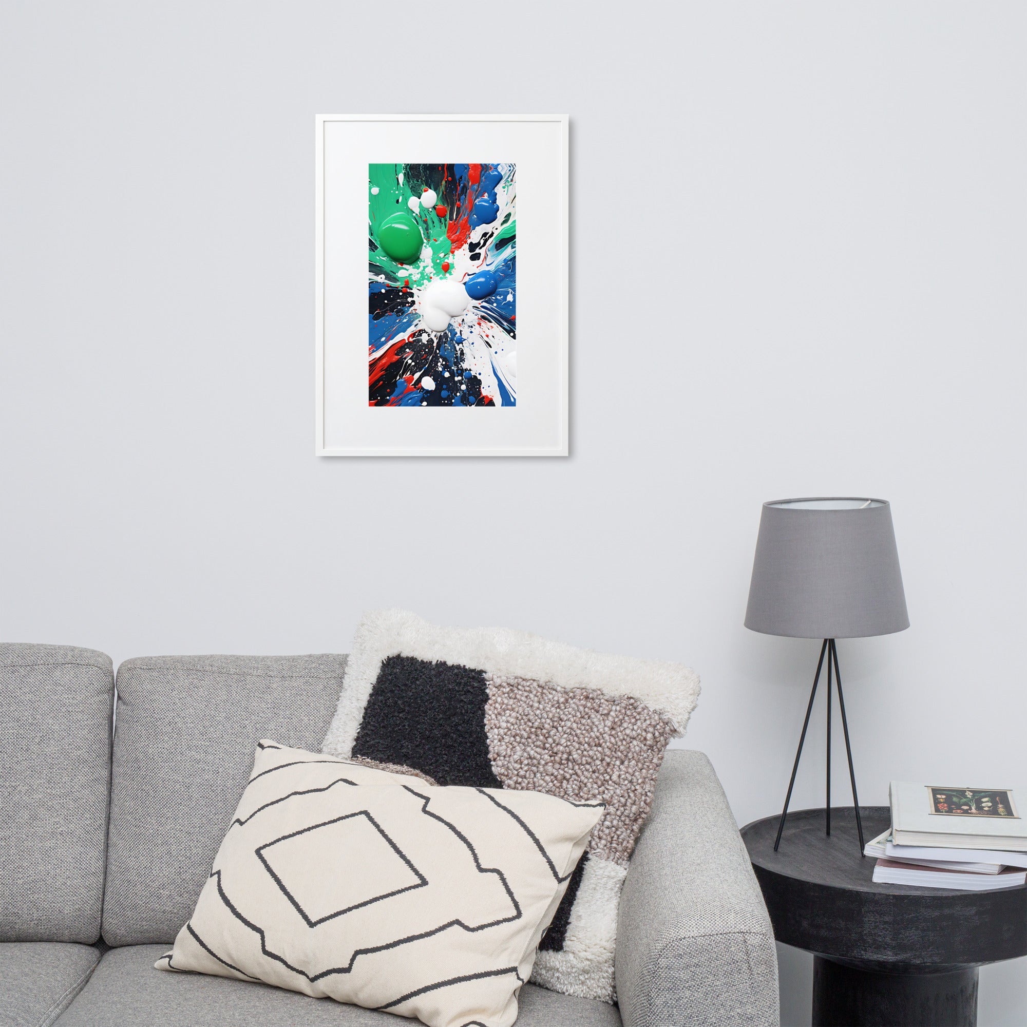 Farbekleks hell gerahmte Poster