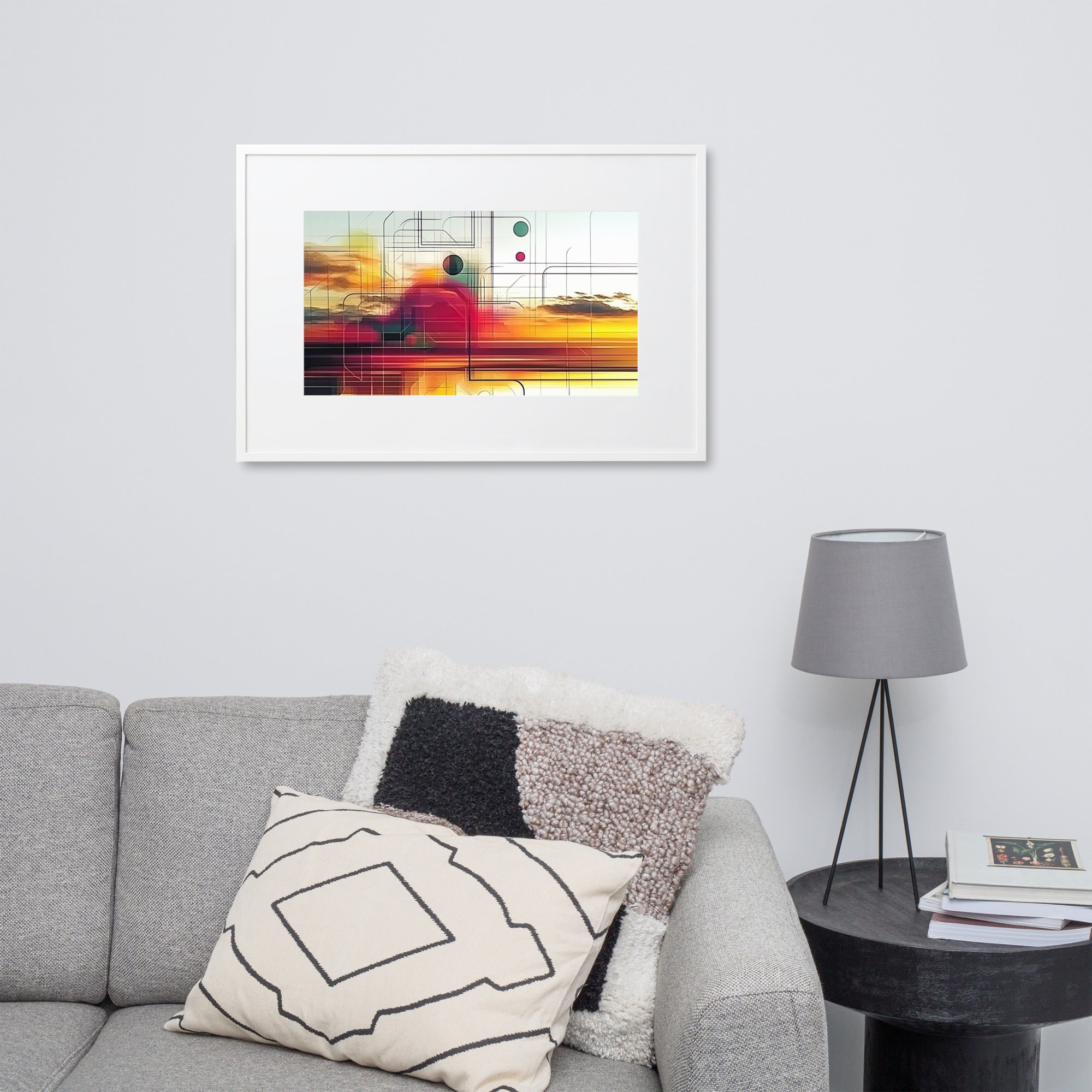 Sonnenuntergang im Muster Gerahmtes Poster