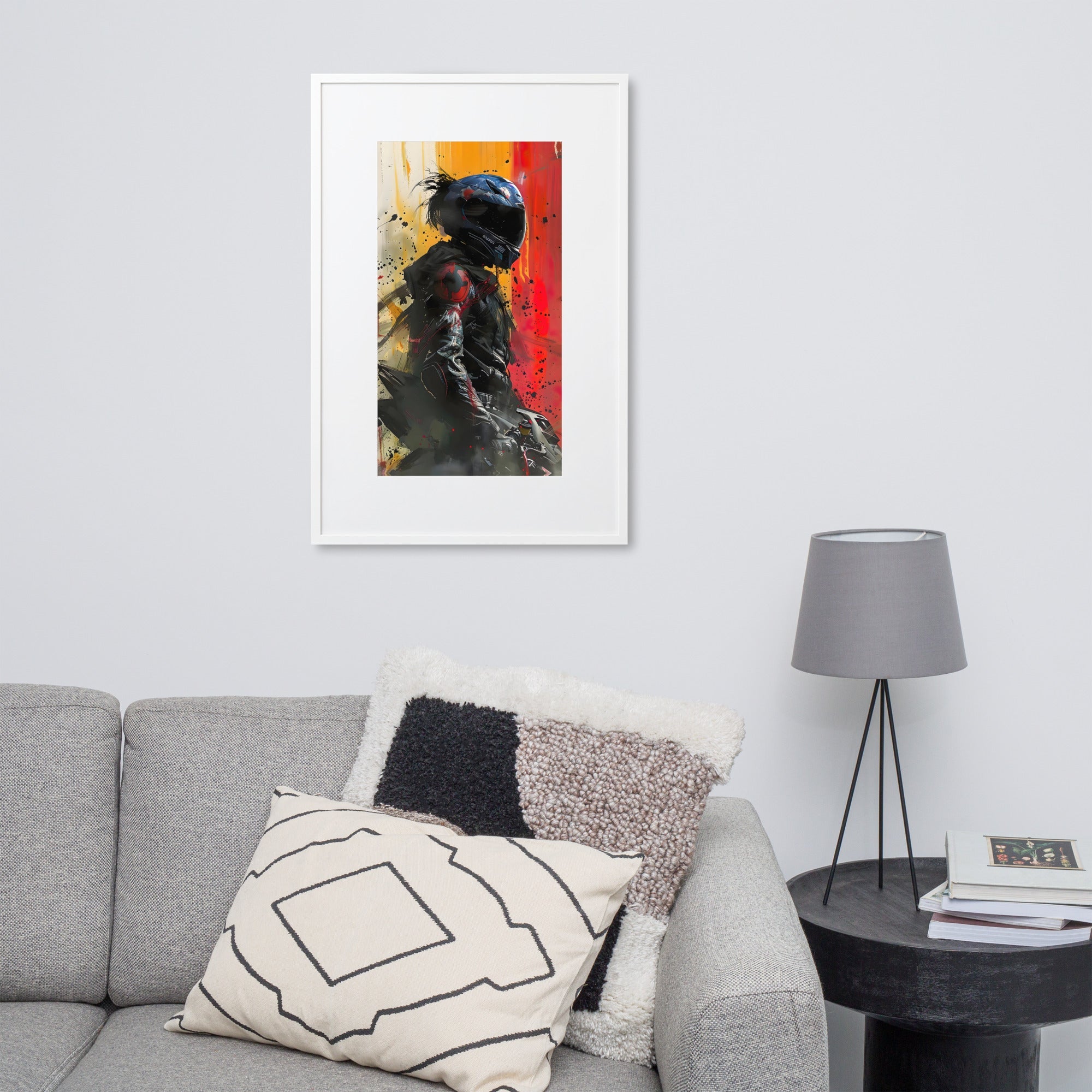 Motorcyclist Framed Poster