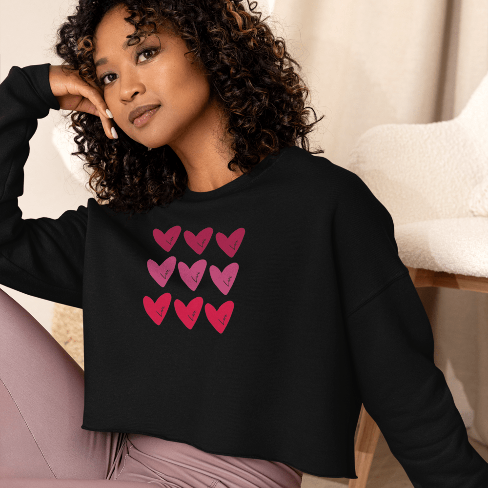 Hearts Crop-Pullover