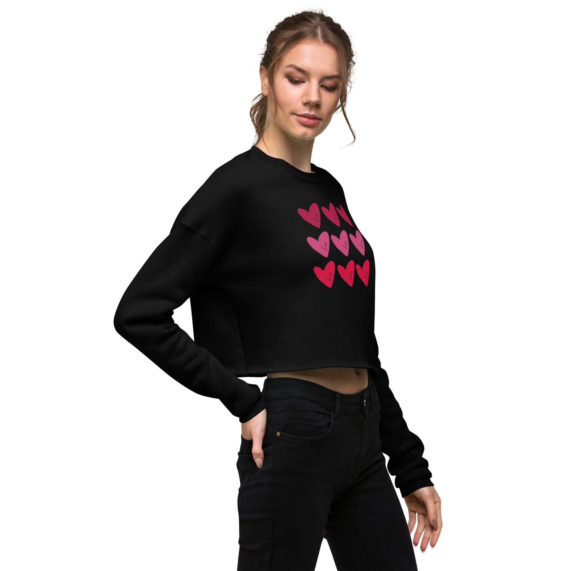 Hearts Crop-Pullover