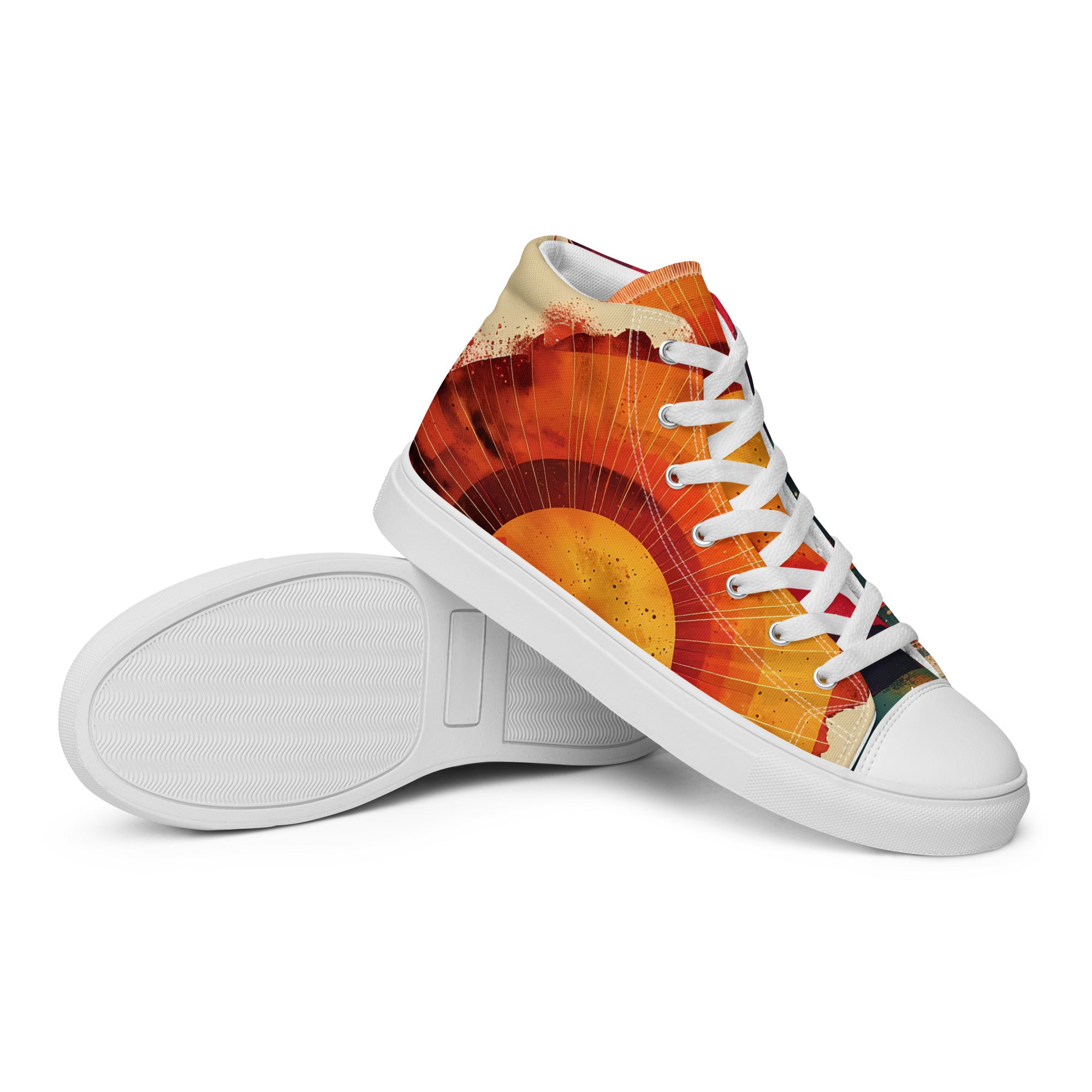 Sonnenaufgang High - Top Leinenschuhe für Damen - Cooroi