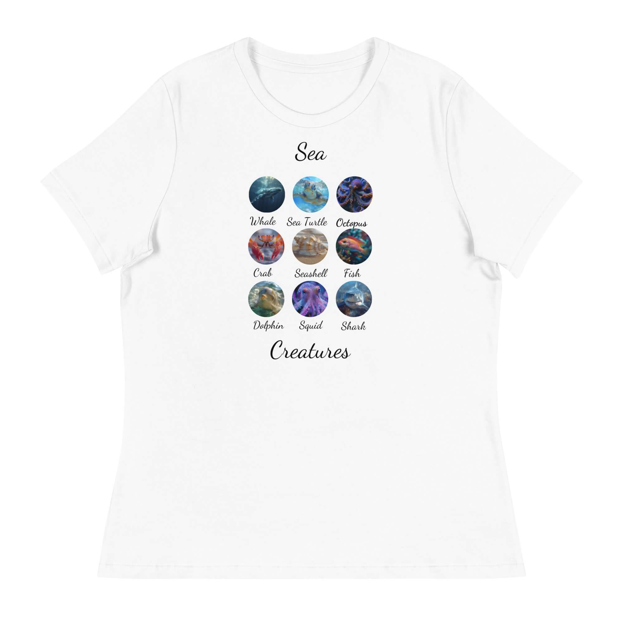Sea Creatures, Women's Relaxed T-Shirt - Cooroi
