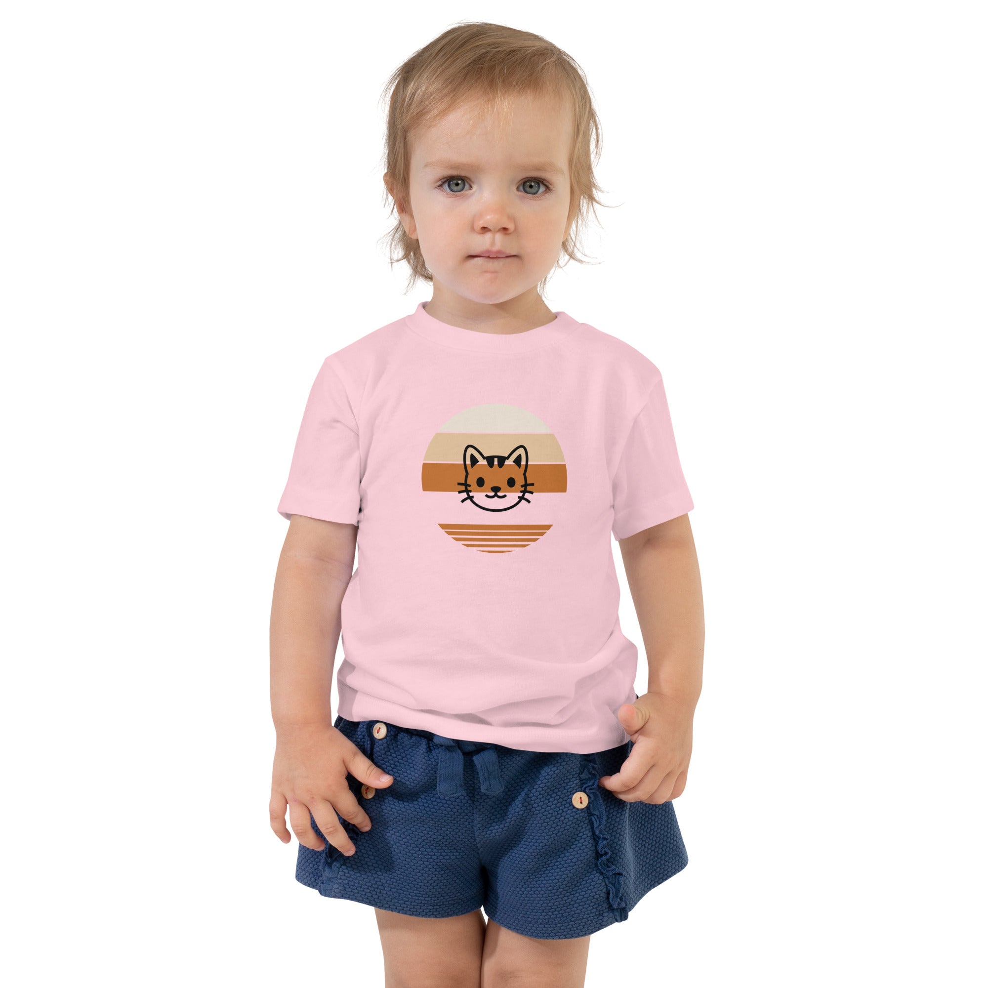 Mädchen T-Shirt Katzenmotiv pink