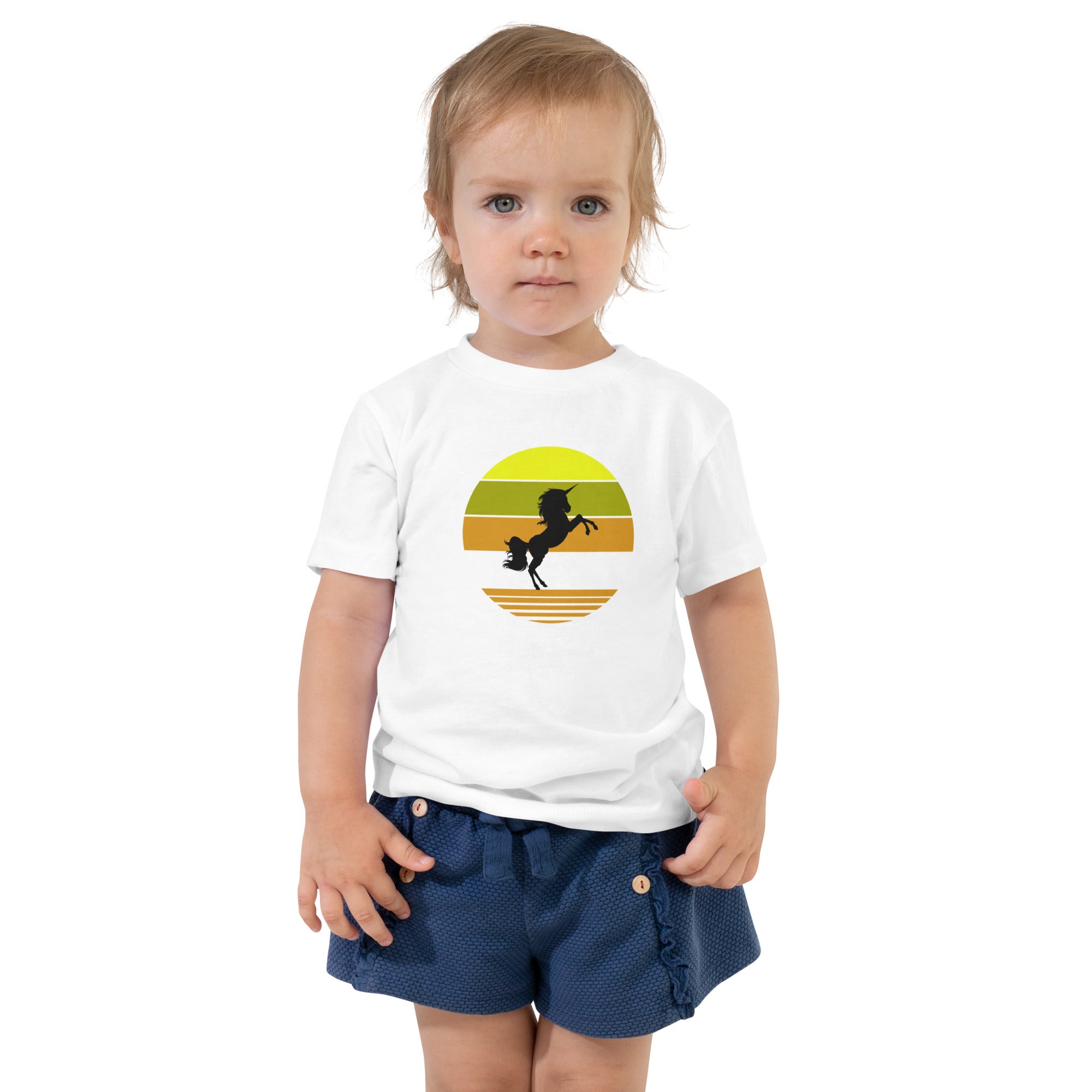 Mädchen T-Shirt Einhornmotiv weiß