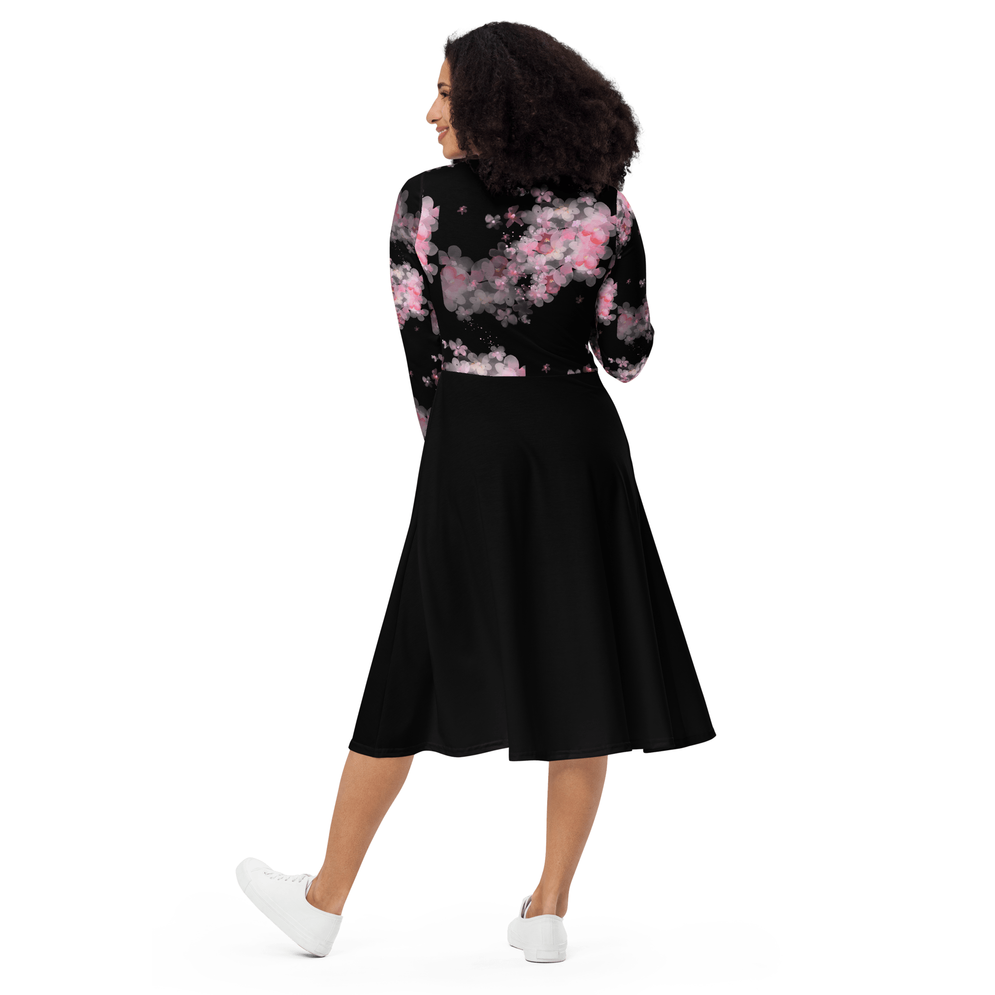 Rose Langarm - Midi - Kleid - Cooroi