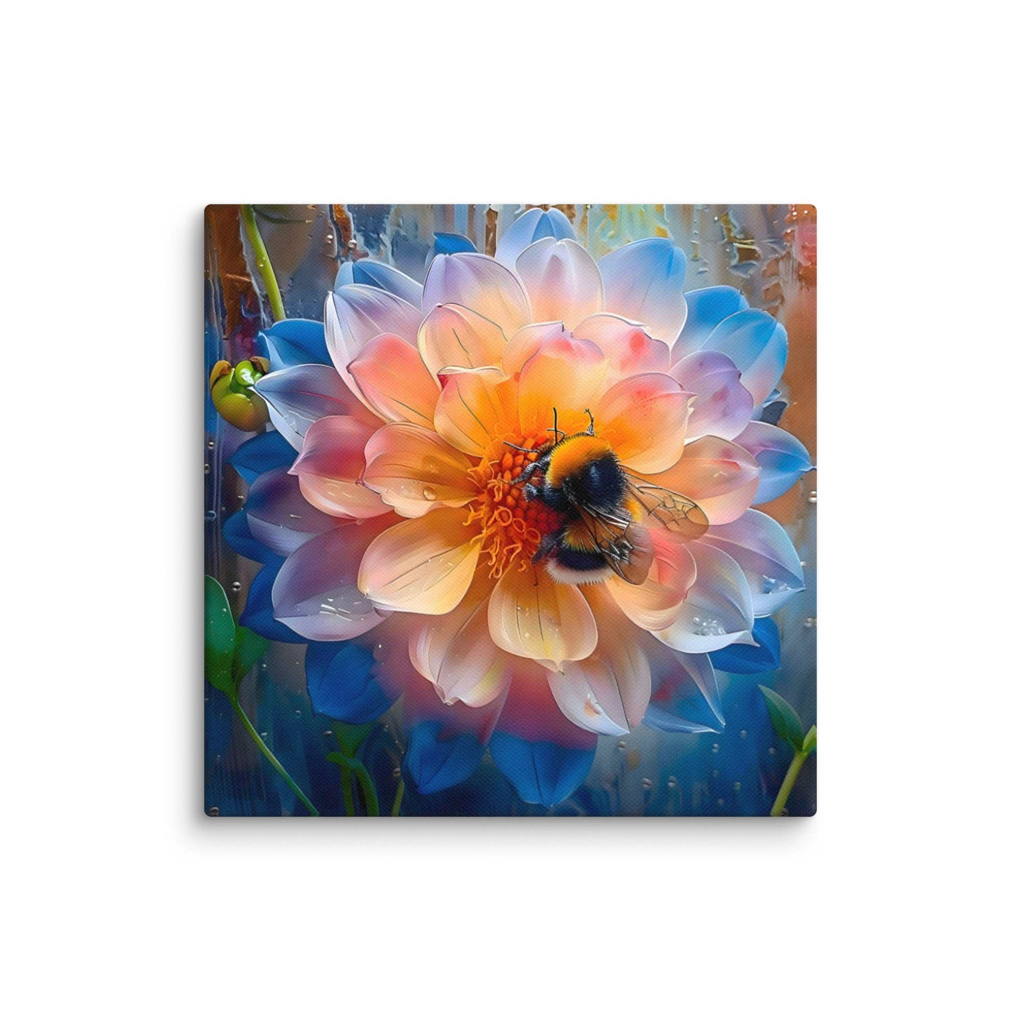 Blume mit Biene, Leinwand - Cooroi