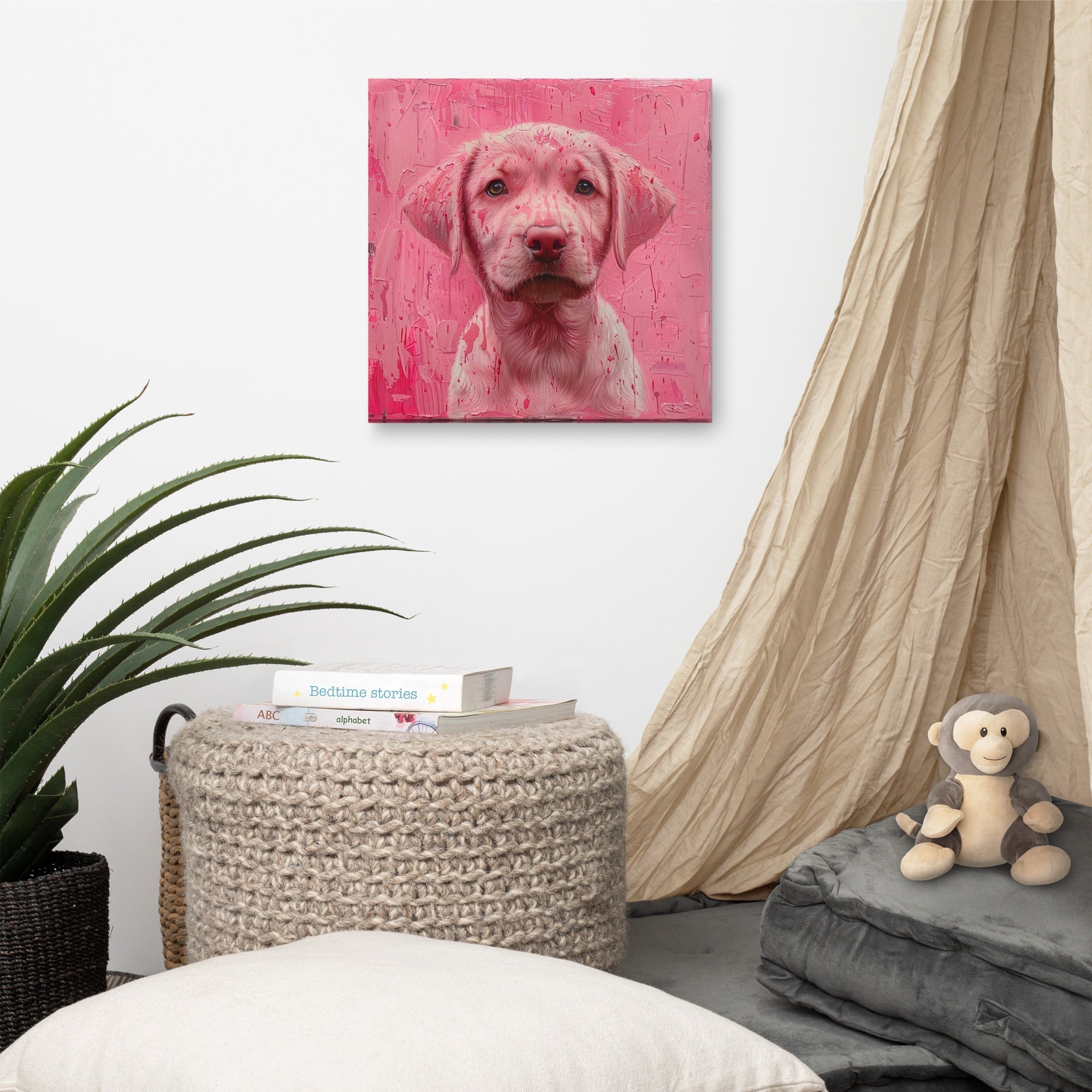 Der rosa Hund, Leinwand - Cooroi