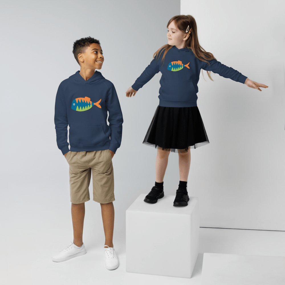 Fisch Öko-Kapuzenpullover für Kinder