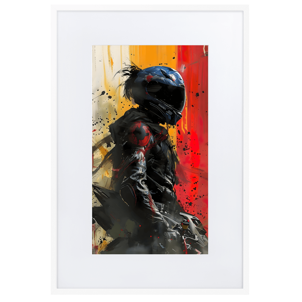 Motorcyclist Framed Poster