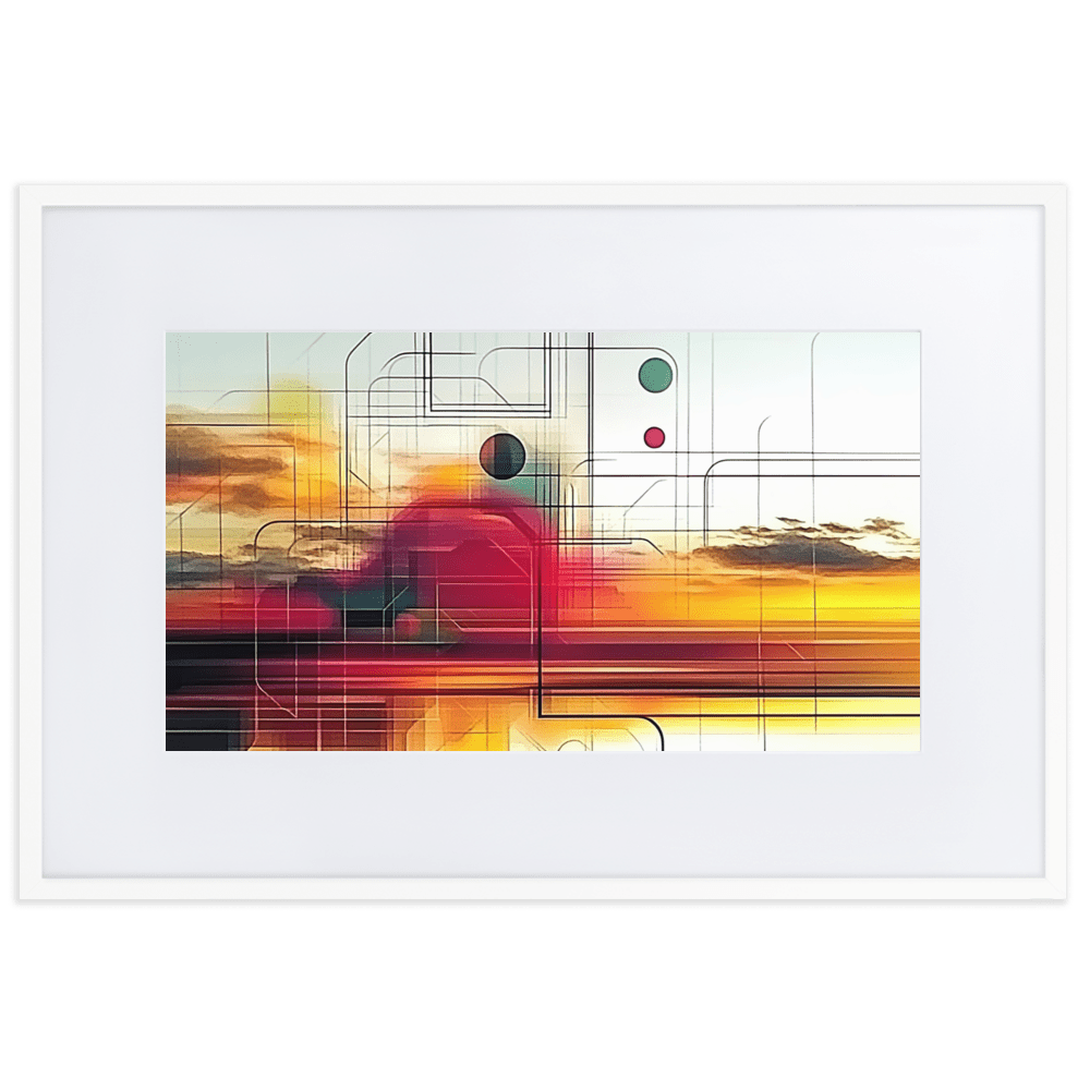 Sonnenuntergang im Muster Gerahmtes Poster