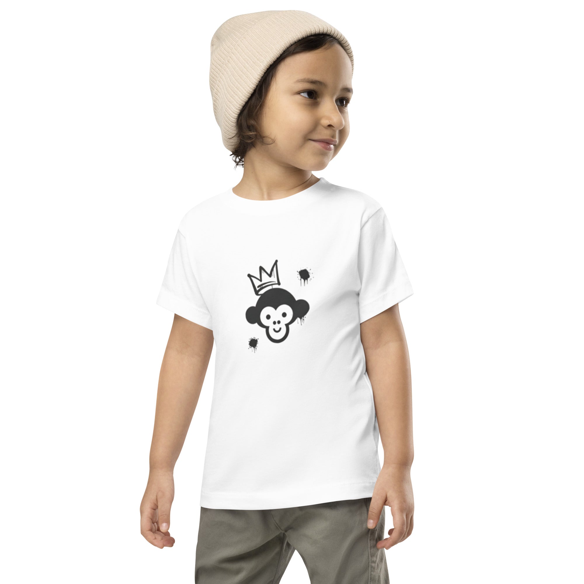 Jungen T-Shirt Affenmotiv weiß