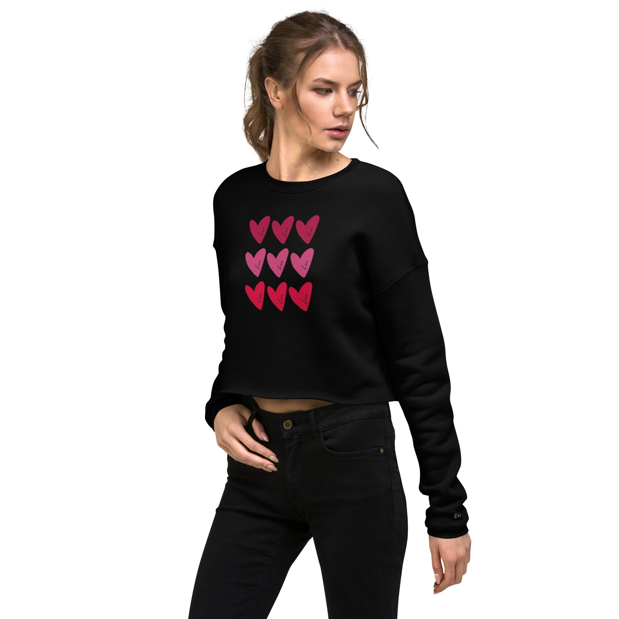 Hearts Crop-Pullover