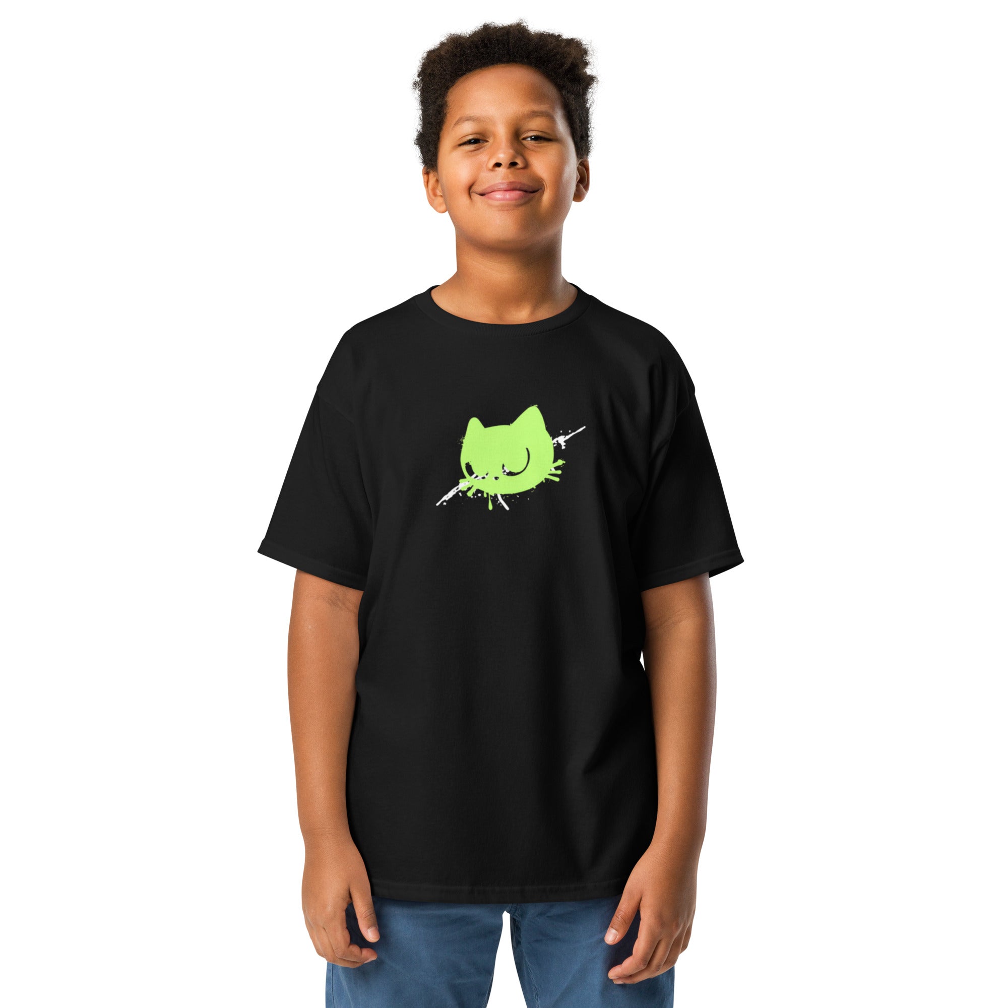 Katze Neon T-Shirt Jugendlich Jungs